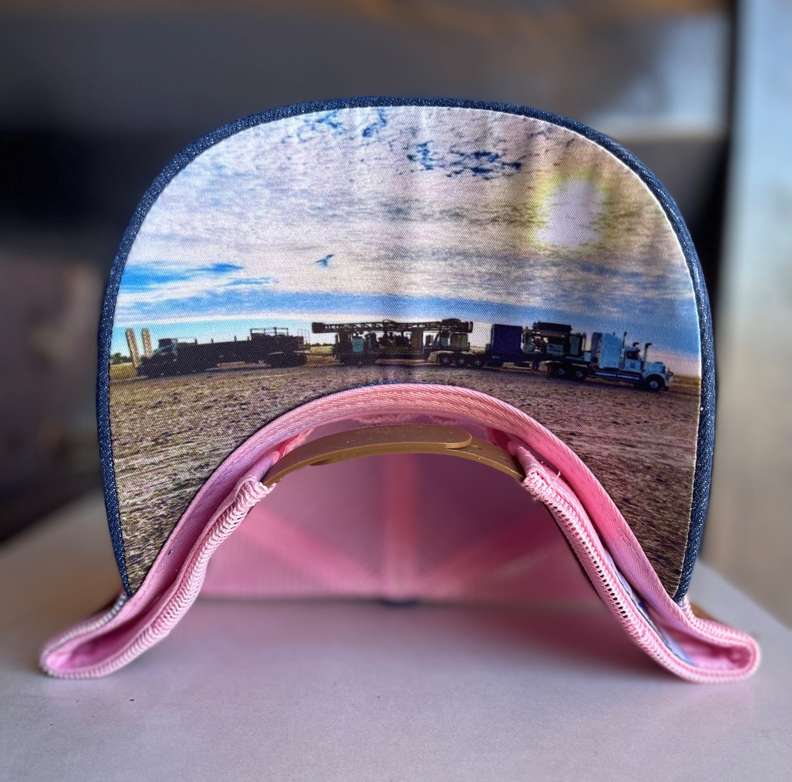Limited Edition Murranji Cap - Denim Blue & Light Pink Mesh - Image 6