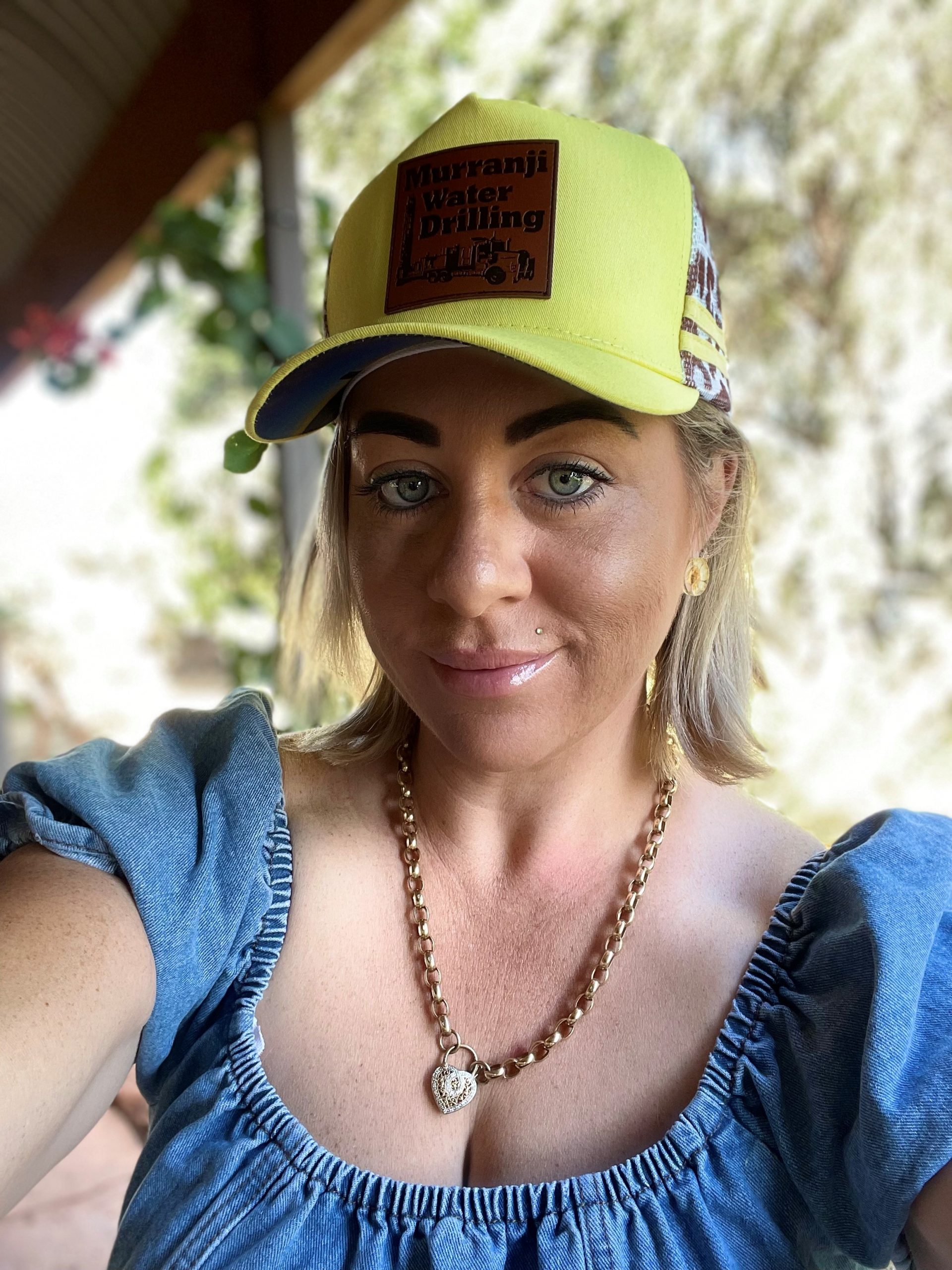 Limited Edition Murranji Cap - Yellow and Leopard Print with Danyelle's Pic - Image 4