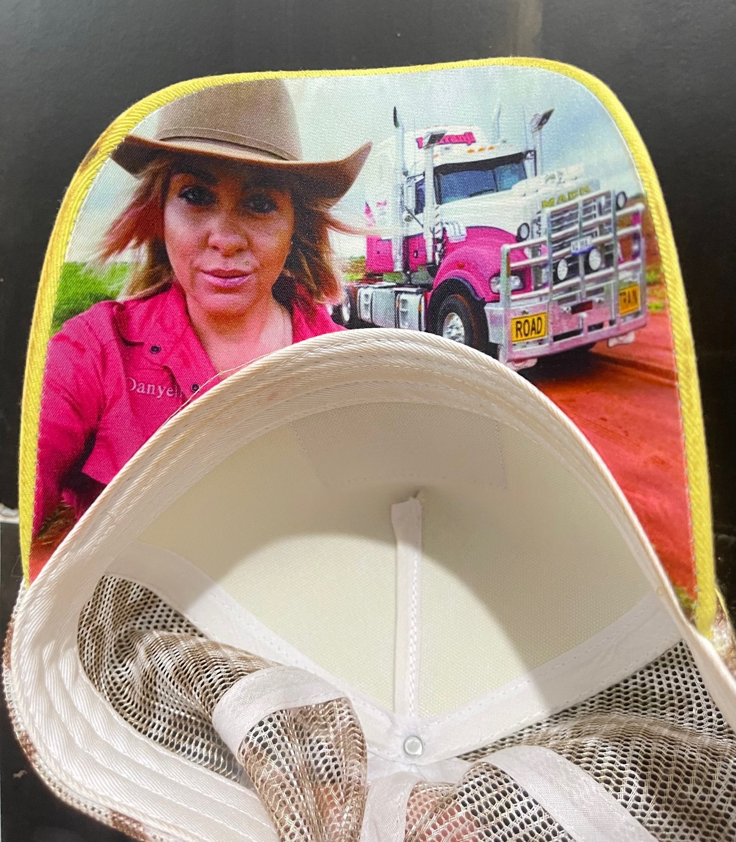 Limited Edition Murranji Cap - Yellow and Leopard Print with Danyelle's Pic - Image 5